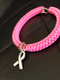 Breast cancer ribbon bracelet