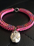 Breast cancer locket bracelet