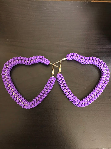 Purple Lush Heart hoops