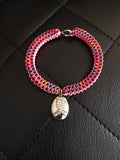 Breast cancer locket bracelet
