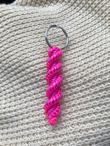 Neon pink and purple keychain